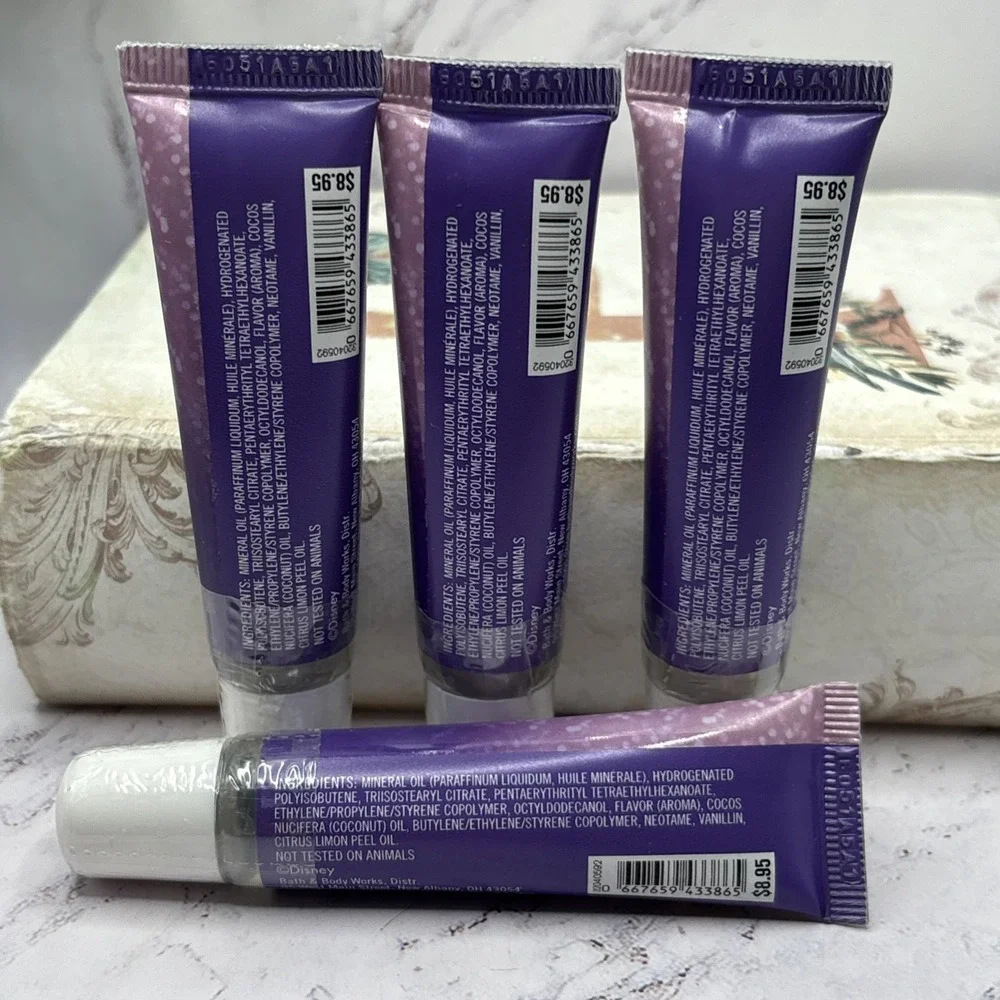 Bath & Body Works Disney Princess Rapunzel Lip Gloss 4 Pc Lot 0.47 oz Sealed